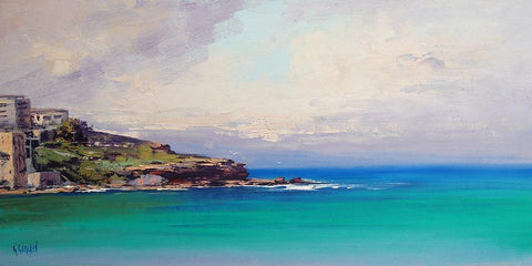 Bondi Beach Australia Black Ornate Wood Framed Art Print with Double Matting by Gercken, Graham