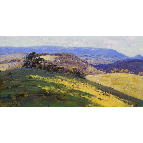 Kanimba Valley Gold Ornate Wood Framed Art Print with Double Matting by Gercken, Graham