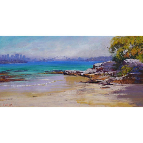 Sydney Harbour Black Modern Wood Framed Art Print by Gercken, Graham