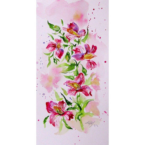 Tropical Floral II Black Modern Wood Framed Art Print by Kovacs, Anna Brigite