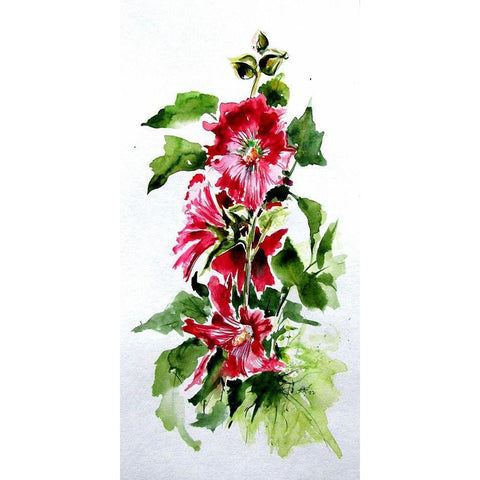 Mallow II White Modern Wood Framed Art Print by Kovacs, Anna Brigite