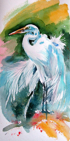 White Bird Black Ornate Wood Framed Art Print with Double Matting by Kovacs, Anna Brigite