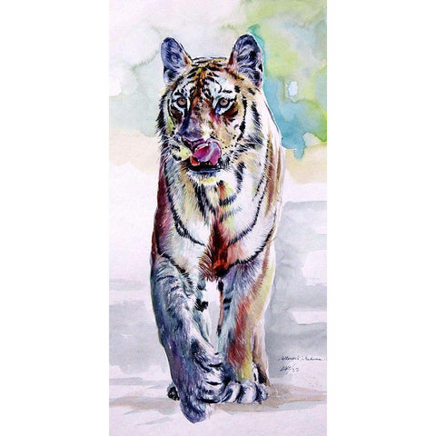 Tiger Gold Ornate Wood Framed Art Print with Double Matting by Kovacs, Anna Brigite