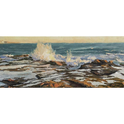 Evening Glory Black Modern Wood Framed Art Print with Double Matting by Strube, Ling