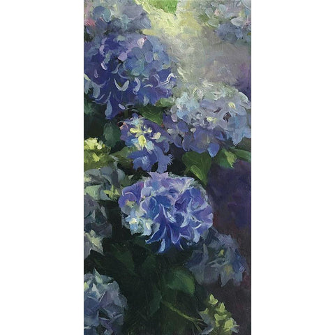 Hydrangeas Gold Ornate Wood Framed Art Print with Double Matting by Strube, Ling