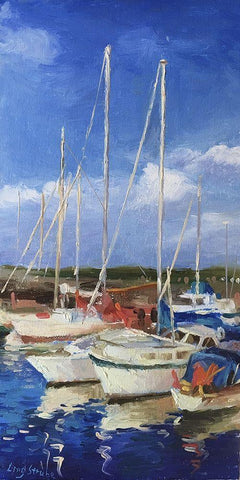 Summer in Denmark White Modern Wood Framed Art Print with Double Matting by Strube, Ling