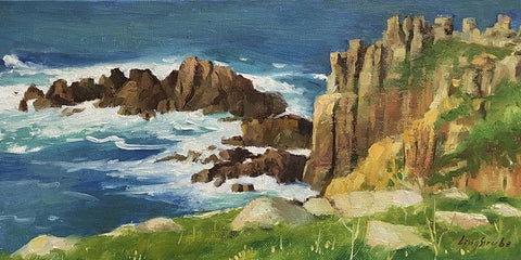 South England White Modern Wood Framed Art Print with Double Matting by Strube, Ling