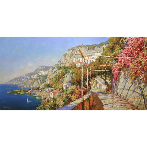 Amalfi Black Modern Wood Framed Art Print by Obuchovsky, Yury