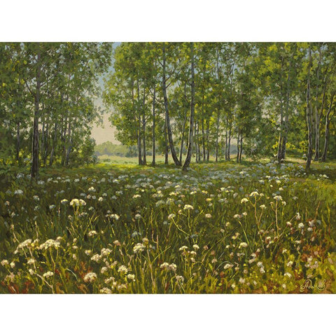 Spring Landscape III Black Modern Wood Framed Art Print with Double Matting by Adamov, Alexey