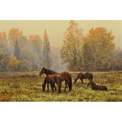 In the Silent Wood Gold Ornate Wood Framed Art Print with Double Matting by Adamov, Alexey