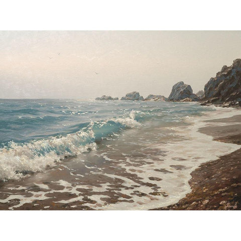 The Surf Gold Ornate Wood Framed Art Print with Double Matting by Adamov, Alexey