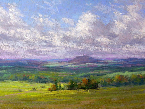 Cloud Shadows I Black Ornate Wood Framed Art Print with Double Matting by Chaney, Alan