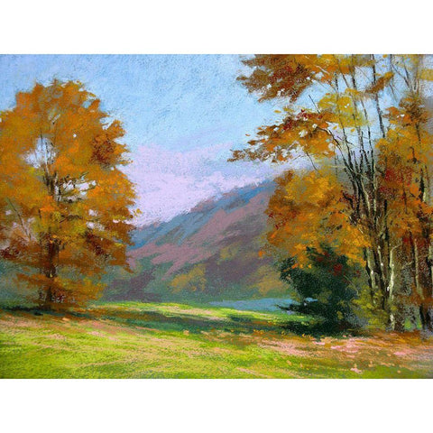October Gold II Gold Ornate Wood Framed Art Print with Double Matting by Chaney, Alan