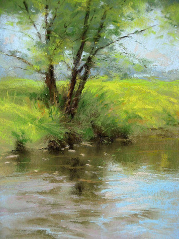 Early Spring White Modern Wood Framed Art Print with Double Matting by Chaney, Alan