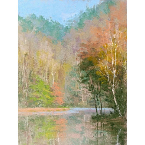 Lakeside in December Black Modern Wood Framed Art Print by Chaney, Alan