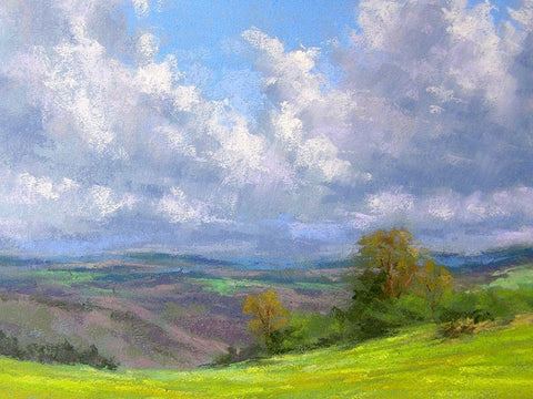 A Spring Day White Modern Wood Framed Art Print with Double Matting by Chaney, Alan