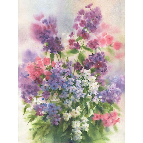 Phlox Smell Black Modern Wood Framed Art Print by Besedina, Anastasiia