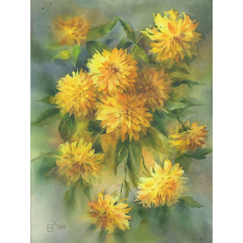 Golden Balls White Modern Wood Framed Art Print by Besedina, Anastasiia