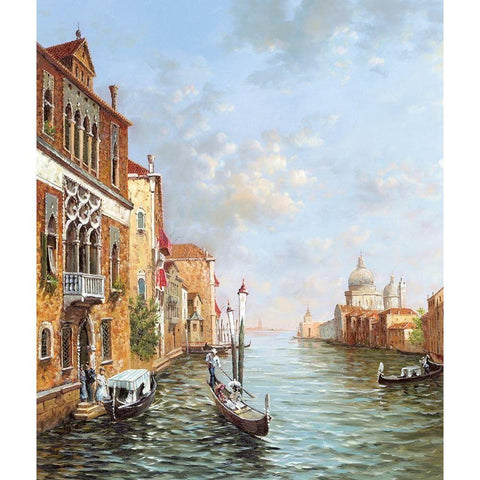 Venice V White Modern Wood Framed Art Print by Alighieri, Giovanni