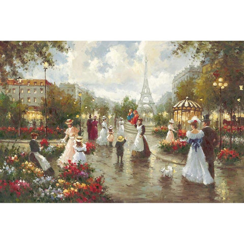 Old Paris White Modern Wood Framed Art Print by Bernard, Louis