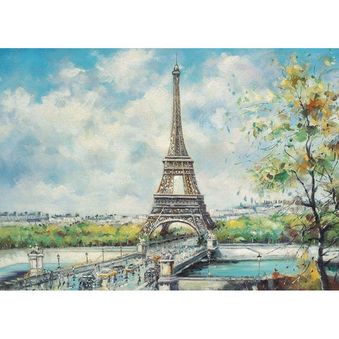 Paris View I White Modern Wood Framed Art Print by Bertrand, Yves