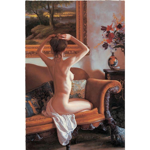 Sitting Act White Modern Wood Framed Art Print by Palmieri, Giuseppe