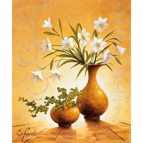Italian Flowers III White Modern Wood Framed Art Print by Lopardi, E.