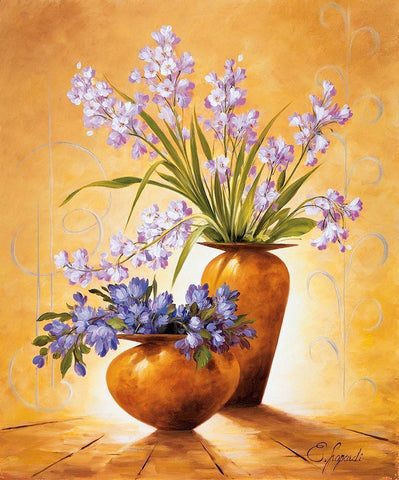 Italian Flowers IV White Modern Wood Framed Art Print with Double Matting by Lopardi, E.