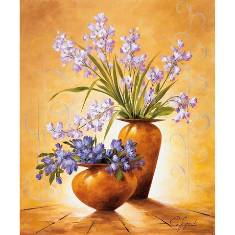 Italian Flowers IV Gold Ornate Wood Framed Art Print with Double Matting by Lopardi, E.