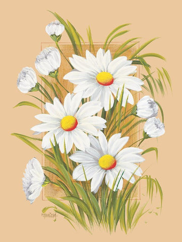 Flowers Composition I White Modern Wood Framed Art Print with Double Matting by Divisova, Jaroslava