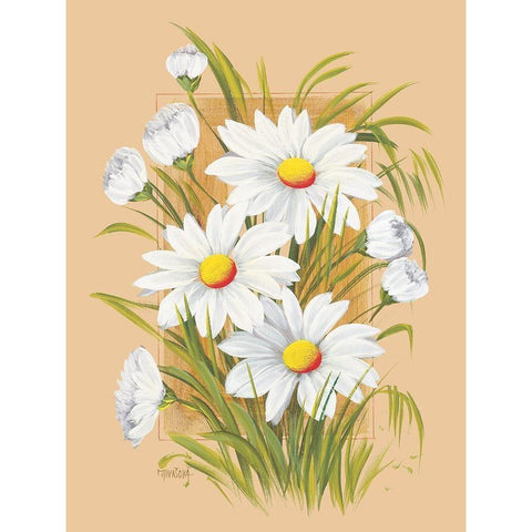 Flowers Composition I White Modern Wood Framed Art Print by Divisova, Jaroslava