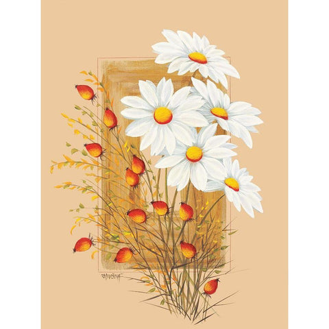 Flowers Composition II Gold Ornate Wood Framed Art Print with Double Matting by Divisova, Jaroslava