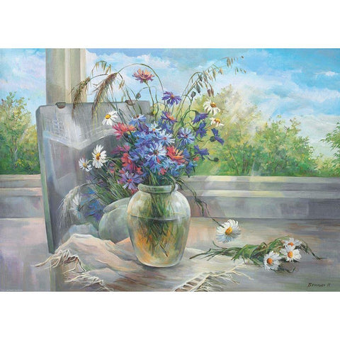Vase by Window I White Modern Wood Framed Art Print by Belousova, Irina