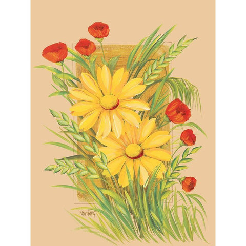 Flowers Composition IV Gold Ornate Wood Framed Art Print with Double Matting by Divisova, Jaroslava