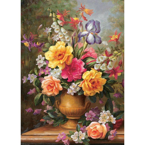 Still Life with Iris Gold Ornate Wood Framed Art Print with Double Matting by Viktoria