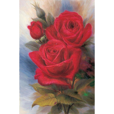 Roses I White Modern Wood Framed Art Print by Piliszek, Beata