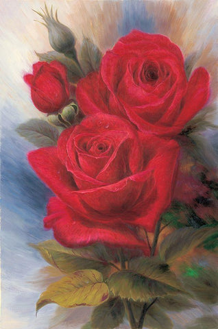 Roses I White Modern Wood Framed Art Print with Double Matting by Piliszek, Beata