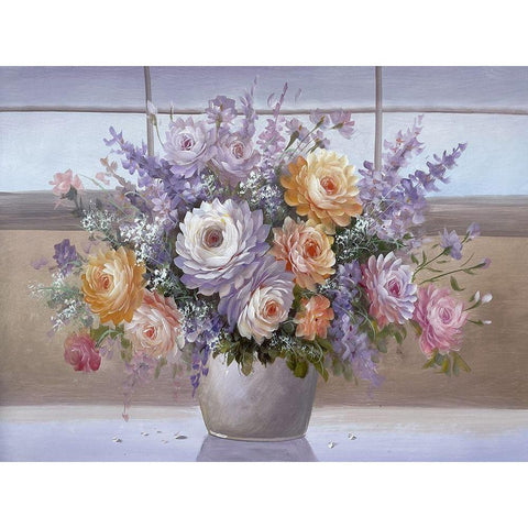 Flowers in Purple Colors II Gold Ornate Wood Framed Art Print with Double Matting by Gonzales, Pedro