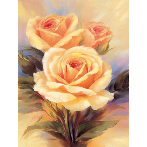 Small Roses IV Black Modern Wood Framed Art Print by Skorupska, Patrycja