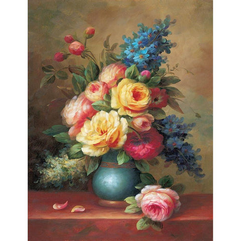 Classic Bouquet I White Modern Wood Framed Art Print by Yves, Jacques