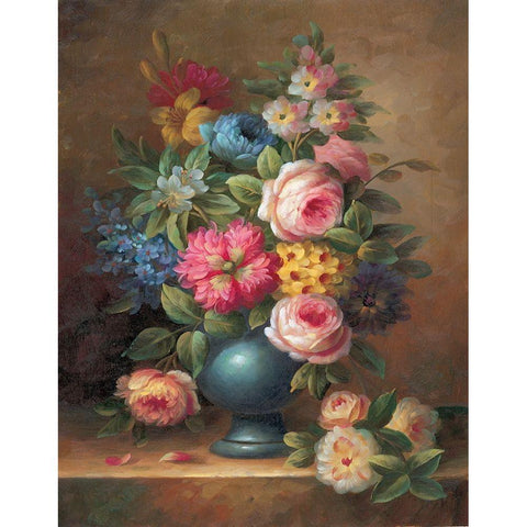 Classic Bouquet II White Modern Wood Framed Art Print by Yves, Jacques