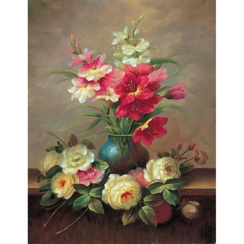 Classic Bouquet III White Modern Wood Framed Art Print by Yves, Jacques