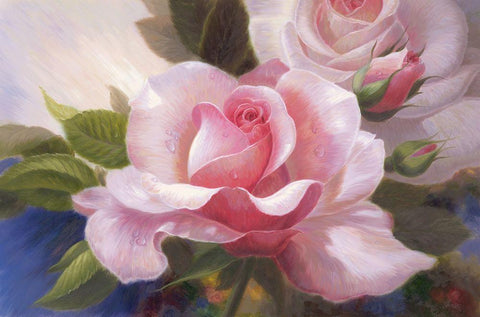 American Flowers V White Modern Wood Framed Art Print with Double Matting by Murphy, John