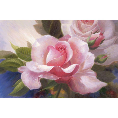 American Flowers V White Modern Wood Framed Art Print by Murphy, John