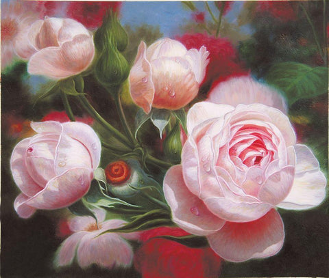 American Flowers VIII Black Ornate Wood Framed Art Print with Double Matting by Murphy, John