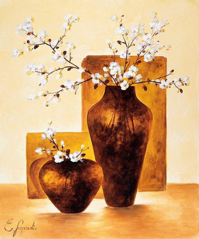 Modern Stillife II White Modern Wood Framed Art Print with Double Matting by Lopardi, E.