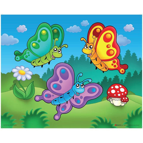 Happy Butterflies Gold Ornate Wood Framed Art Print with Double Matting by Viskova, Klara