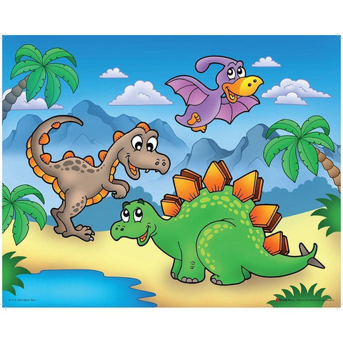 Lucky Dinosaur Gold Ornate Wood Framed Art Print with Double Matting by Viskova, Klara