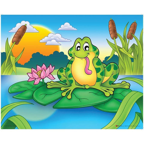 Lucky Frog Black Modern Wood Framed Art Print with Double Matting by Viskova, Klara