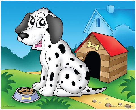 Happy Dalmatin  White Modern Wood Framed Art Print with Double Matting by Viskova, Klara